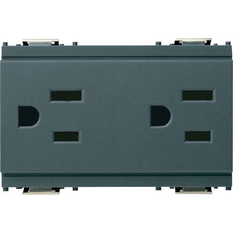 VIMAR - 16246 Due prese 2P+T 15A USA+SASO grigio