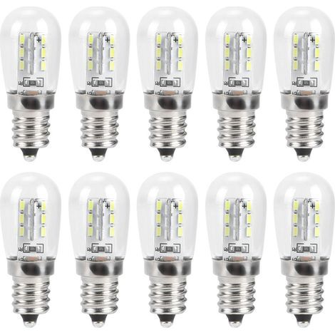 Ampoule LED E12 pour réfrigérateur, 1.5W AC 230V, remplacement pour lampe de Machine à coudre domestique (lumière blanche), 10 pièces (1/5)