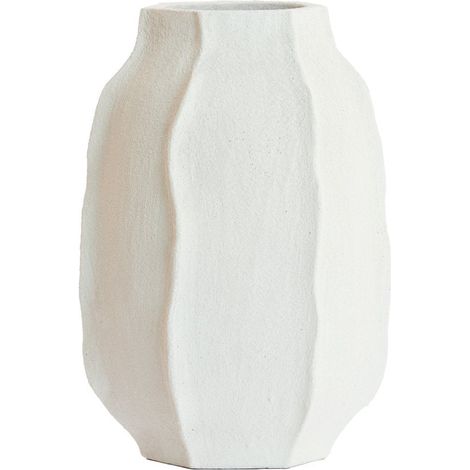 Vase en Pierre SAPHIRA avec Fini Mat Blanc - Ø33x50 cm (1/2)