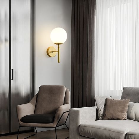 YIDOMDE Applique moderne Applique LED Applique LED miroir Applique LED cristal Applique d'intérieur moderne Applique blanche crème-Modèle doré Support en acier inoxydable, E27 Lumière chaude monochrom (1/5)