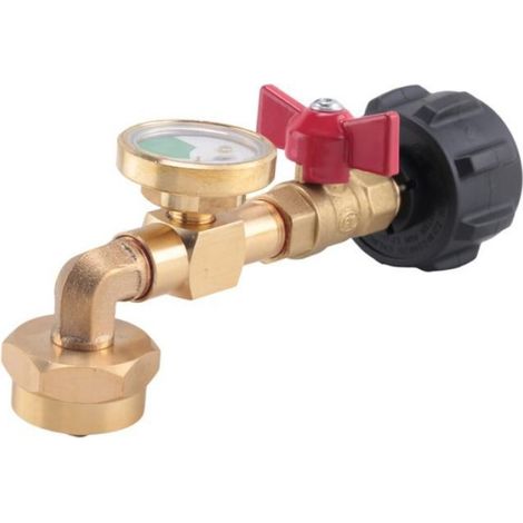 Adaptateur de Recharge de Propane avec Valve et Jauge, Remplissez des Bouteilles de 0,5 Kg à Partir D'Un RéServoir de 9Kg, (1/4)