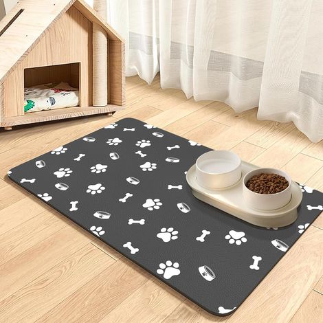 Tappetino per l'alimentazione degli animali domestici, tappetino per il cibo degli animali domestici - Tappetino assorbente per cibo e acqua, ad asciugatura rapida, tappetino per il cibo di cani e gat (1/5)