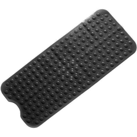 Tapis étendu de salle de bain noir en PVC, tapis de douche antidérapant, 10040 cm, antidérapant (1/3)