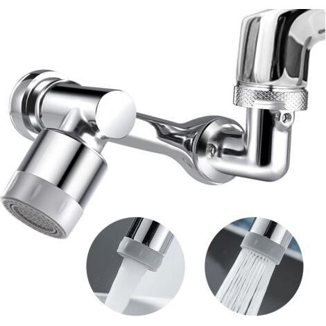 1080° Pivotant Mousseur Robinet, Robinet Cuisine Douchette avec 2 Modes de Pulvérisation, Universel Laiton Massif Embout Robinet Accessoires, Aérateur pour Robinet pour Évier de Salle de Bain (1/5)
