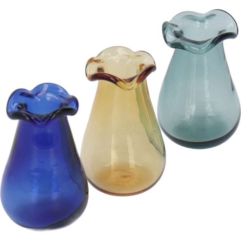 Lot de 3 vases miniatures en verre pour maison de poupée (type B), à monter soi-même. Accessoires de décoration pour maison de poupée. (1/5)