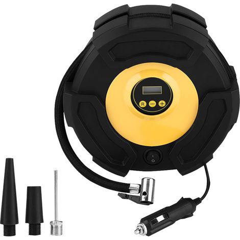 Gonfleur de pneus 12 V pour voiture, vélo, ballon et bateau, compresseur d'air numérique, pression 100 PSI, avec 3 embouts. (1/5)