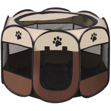 Parc pliable pour chien 73x73x43cm – Enclos intérieur et extérieur – Matériau durable 600D Oxford – Bonne ventilation (1/5)