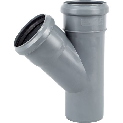 Raccordo a T sanitario PP-HT 110x110/45, per fognature interne, colore cenere.