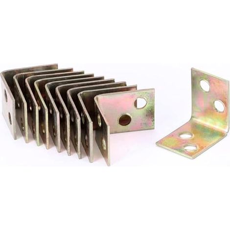 Set di 10 staffe angolari rinforzate per mobili, staffe angolari a L, piccoli profilati angolari, connettori ad angolo retto a 90 gradi. (1/4)