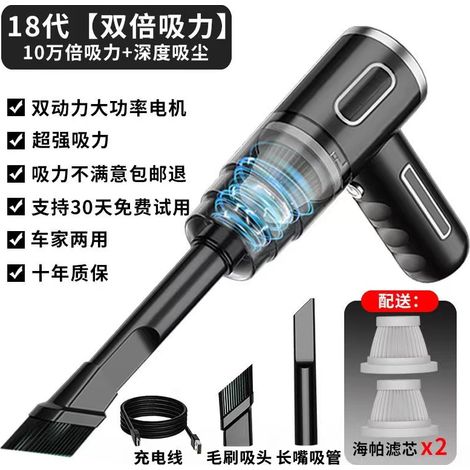 Aspirateur Voiture Sans Fil 120W Portable Puissant, Buse Fine Souffleur, Filtre HEPA Lavable pour Auto (1/5)