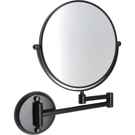 Miroir de maquillage Väggmonterad, väggmonterad belyst förstoringspegel, miroir double face 1X/10X, angle réglable à 360° (1/5)