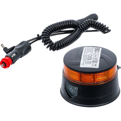 BGS Luz de baliza giratoria amarilla con imán 12 V / 24 V Ø 130 mm - 70343 (1/5)