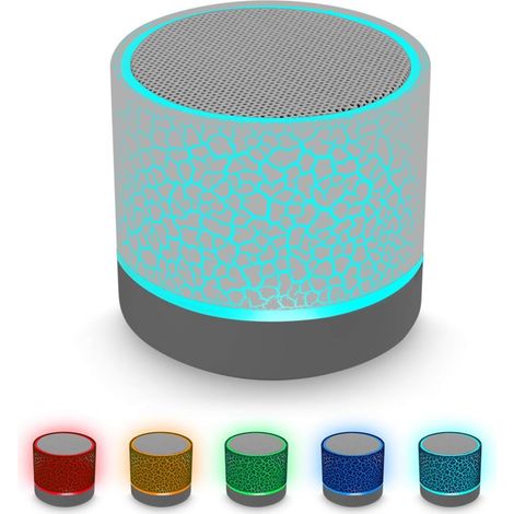 Mini-Bluetooth-Lautsprecher, wiederaufladbarer Stereo-Lautsprecher mit Superbass und LED-Beleuchtung – Weiß (1/5)