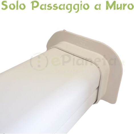 Sistema Canalina per condizionatori 75x60 mm con Accessori a scelta passacavi bianco coprifili a parete  Passaggio a Muro per canalina condizionatori