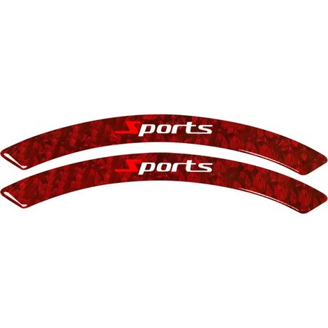 (Red Sport) Bandes de protection universelles pour passages de roue, texture fibre de carbone, autocollants anti-rayures pour garnitures d'ailes, accessoires de décoration extérieure (1/4)