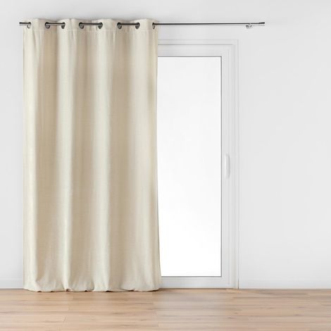 Rideau a oeillets 140 x 260 cm velours jacquard Mika Beige (1/4)