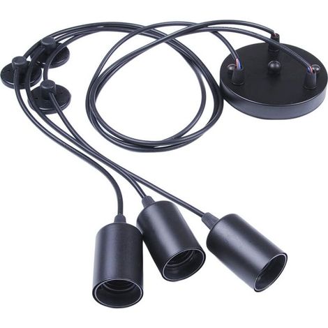 Éclairage Suspendu Edison 2Mètres Réglable Plafonnier Araignée Lumière Métal Fil Cage Pendentif Éclairage Lustre Moderne Industriel Lumière Lumineuse (Ampoule NON INCLUS) (3 Bras) (1/4)