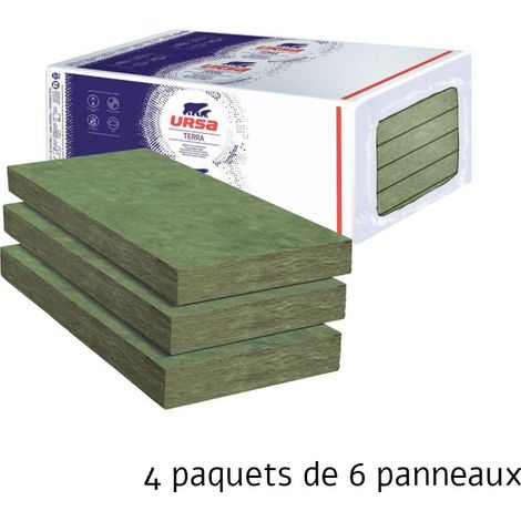 4 paquets de 6 panneaux Laine de verre PNU32 NU - Panneau 4.86 m² - 101 mm - R 3.15 - Soit 19,44 m² - Ursa (1/4)