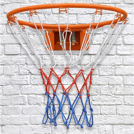 Canestro da basket a muro 45 cm in ferro arancione, doppia molla, con rete, FloraGrace (1/5)