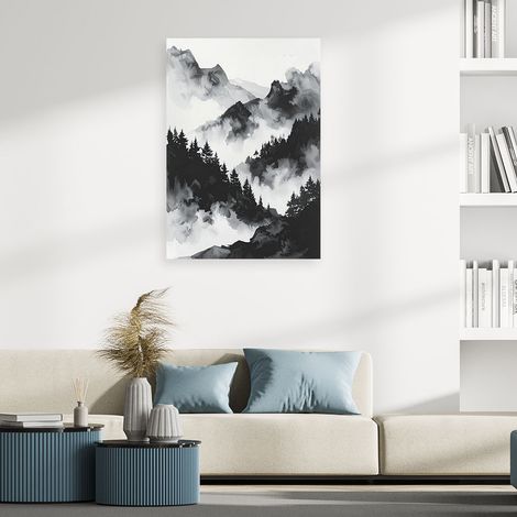 Wandbild Berge im Nebel 60x90 (1/4)