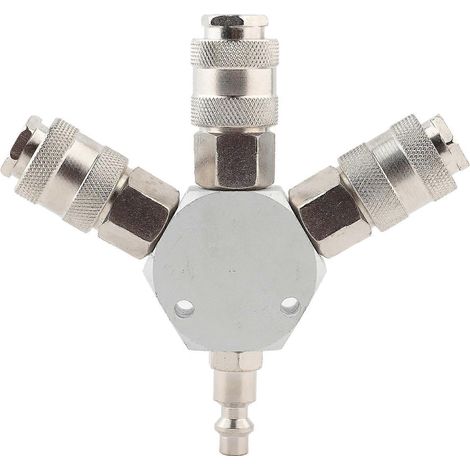 3-Wege-Luftschlauchverteiler-Schnellkupplungs-Adapter-Splitter 1/4" F NPT