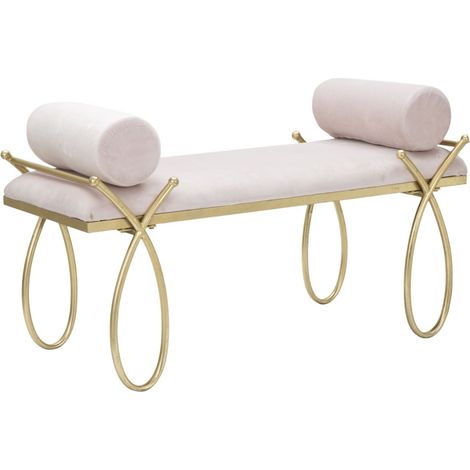 Banquette Design en Velours "Ruban" 112cm Rose