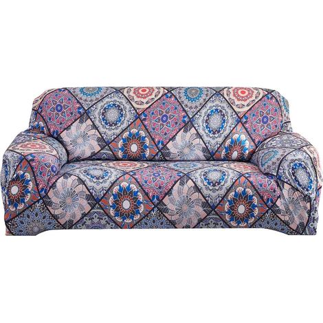 Sofa cover for 1, 2, 3, or 4-seater sofas. Stretch sofa cover with fruit pattern in durable, washable, and dust-resistant elastic fabric. Fabric, Linen, 3-seater (1/5)
