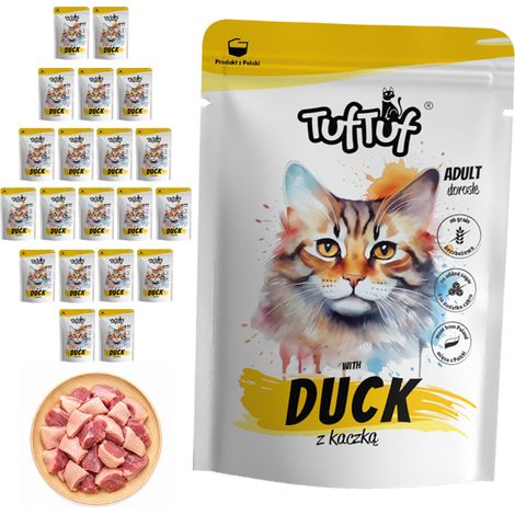 Pâtée pour chat TufTuf Canard Sachet 20 x 300 g Viande (1/2)