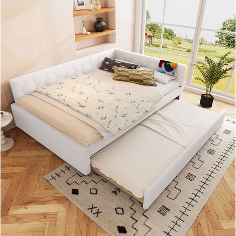Ausziehbett 140x200 cm Mit Weiß (1/5)