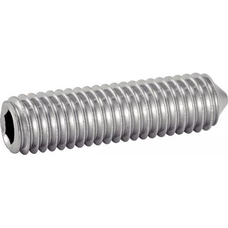 Vis sans tête six pans creux bout pointeau - Inox A4 4x8 mm - Boîte de 100