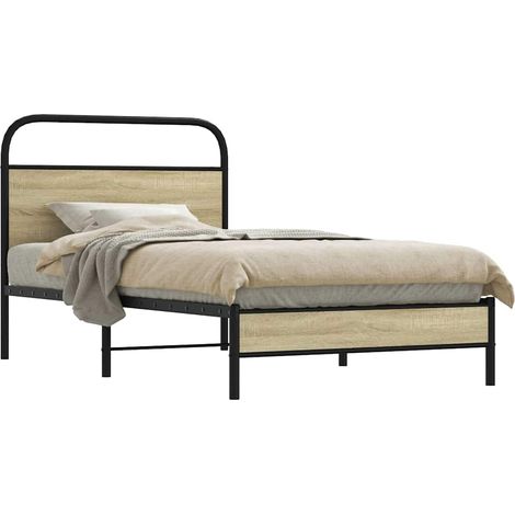 Bettgestell ohne Matratze 100x190 cm Sonoma-Eiche Holzwerkstoff (1/5)