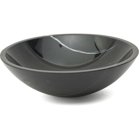 Lavabo pour plan de travail SAT Purity 43x43 cm marbre noir sans trou pour robinet, sans trop-plein SATPURBL