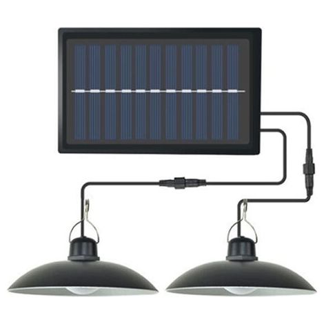 Lampe solaire étanche IP65 pour intérieur, lumière du jour, lampe d'extérieur à deux têtes, lumière chaude-AquaForge