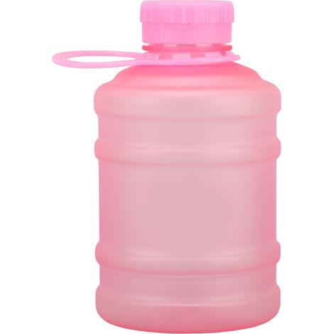 Gourde portable 650ml, grande capacité, plastique givré, bouteille d'eau sport mignon rose avec poignée de transport (1/5)