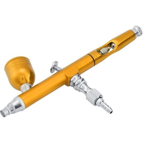 Stylo de Peinture en aérosol 0.3mm Multi-Usage à Double Action par gravité Airbrush Kit Spray Air Brush Gun Tattoo Nail Tool(Jaune) (1/5)