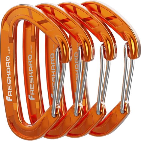 Mousqueton Dégaines, Aluminium 7075, 15kN-1529kg, Mousquetons avec Ressort Acier Inoxydable, Solide Ultra Resistant, pour Hamac Clef Sac à Dos Randonnée, 8cm, Multi-Couleurs Arc-en-Ciel (1/5)