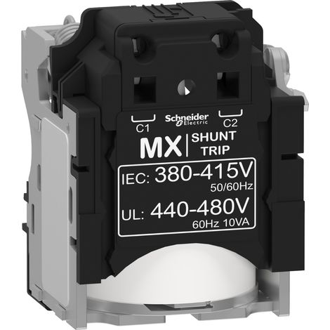 Bobina SCHNEIDER MX 380-415V 50/60Hz, 440-480V 60Hz, ideale per alta tensione.