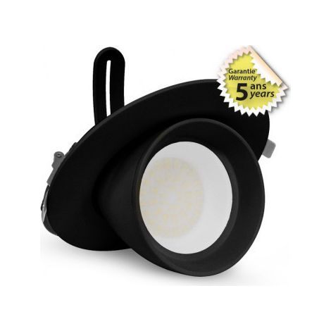 Spot LED Escargot Rond Inclinable et Orientable Noir 38W CCT - Garantie 5 ans Miidex Lighting® (1/4)