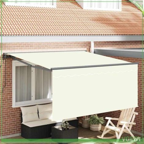 Auvent rétractable - 3330210 - 350 x 250 cm - Crème & anthracite - Résistant UV et eau (1/5)