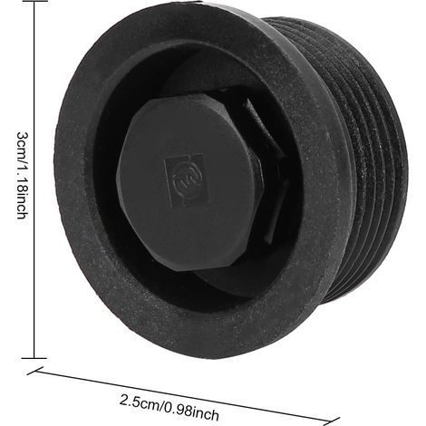 Bouchon de dévent pour planche de surf et paddle gonflable, 3 x 1,5 x 2,5 cm, noir (1/5)