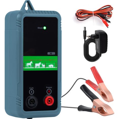 Clôture électrique, Clôture électrique pour bétail, Électrificateur de clôture électrique, 12V 1.0J Protection pour la protection des animaux de ferme, de la volaille, des pâ (1/5)