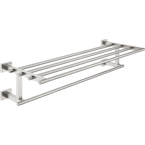 Grohe Essentials Cube Porte serviette et tablette Finition inox brossé infinity, 40512DC1 (1/3)