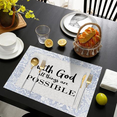 Hot-selling PVC placemats, non-slip, waterproof, heat-insulating, letter series, hotel restaurant Western-style placemats - Letter design - 3 - Leather printed with color 3045CM