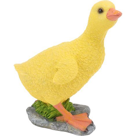 Jardin Canard Statue Jardin Extérieur Résine Mignon Animal Pelouse Figurine Patio Ornement Sculpture Art Jaune (1/5)