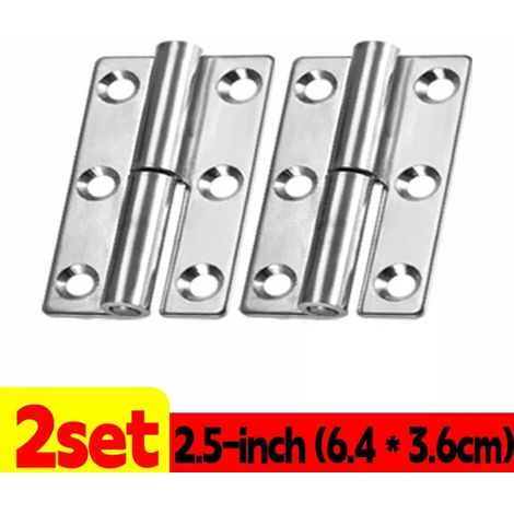 (2,5 pouces - Lot de 2) Charnière amovible à joint coulissant, en acier inoxydable, pour portes, armoires et placards de maison (1/5)