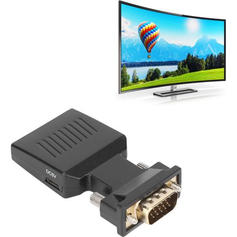 Adaptateur VGA Mâle vers HDMI Femelle 1080P pour PC, Ordinateur Portable et Vidéoprojecteur (1/5)