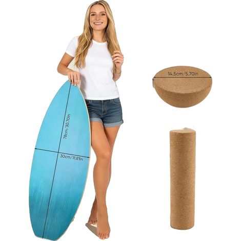 Balance Board, rutschfeste Oberfläche, einstellbare Schwierigkeit, HIMMELBLAU (1/2)