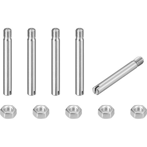 5pcs Goupilles Cylindriques avec Écrou, M3x25mm Goujon Cylindrique Fendu Fileté Externe 304 Acier Inoxydable Industriel Mécanique Chevilles Support d'Étagère Tige Fixation Meubles (1/5)