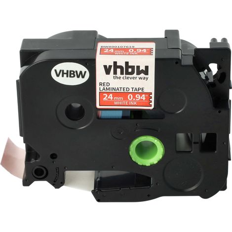 vhbw Label Tape Replacement for Brother TZE-455, TZ-455 for Label Printer 8m x 24 mm, White on Red (1/5)
