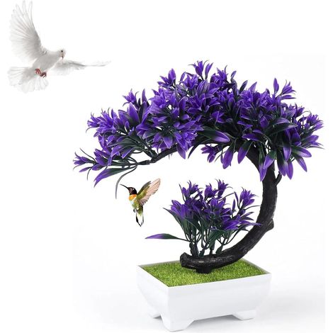 Bonsaï Artificiel Violet - Plante Fausse en Plastique de Haute Qualité avec (1/5)